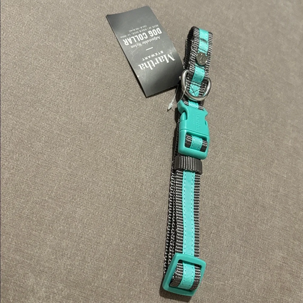 NWT [Martha Stewart] Adjustable Nylon Dog Collar in Bowtie Mint, Multiple Sizes!